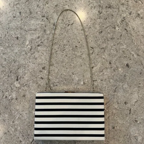 EUC KATE SPADE TOUCAN EMANUELLE MONTIGO AVENUE STRIPED CLUTCH